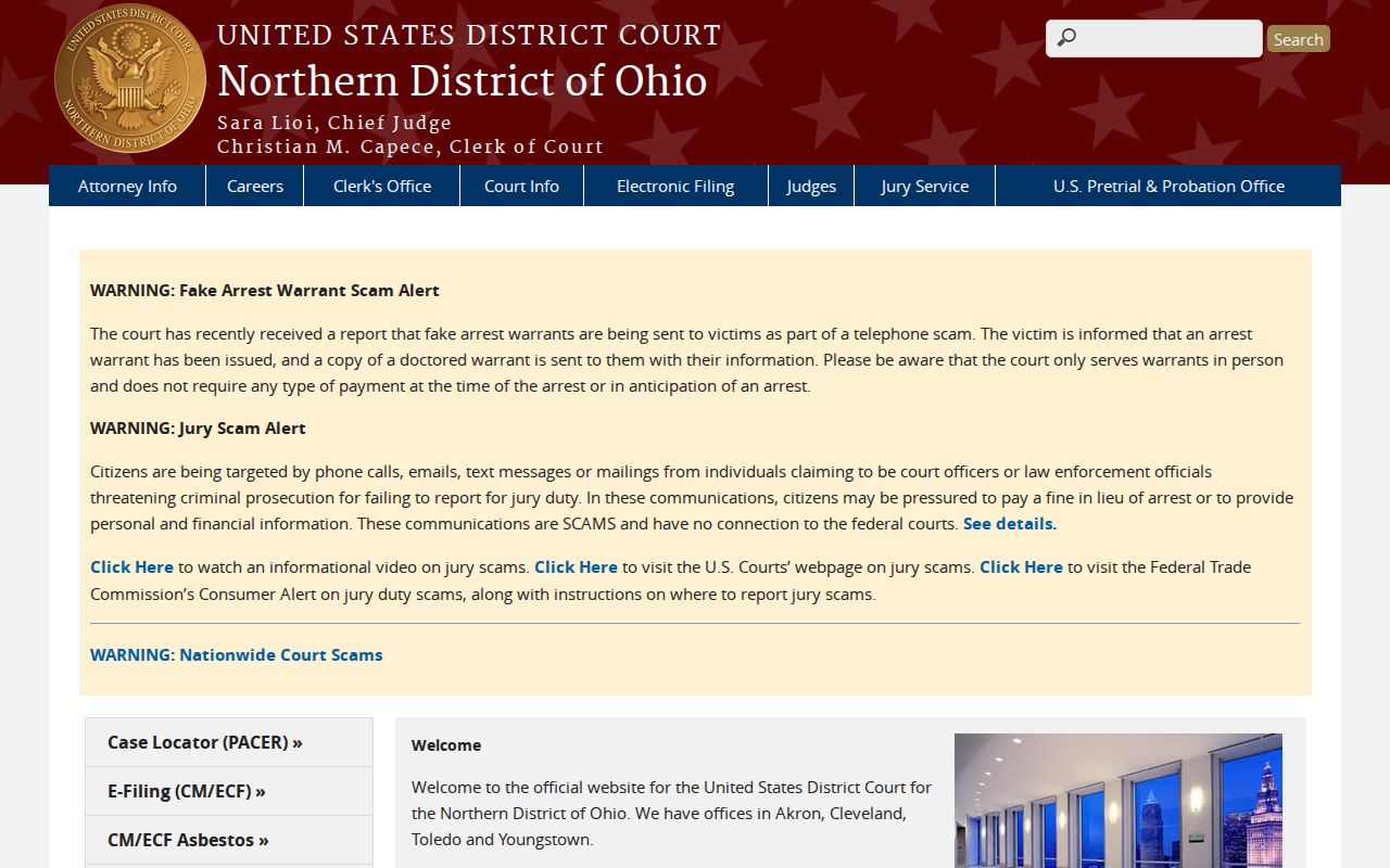 Trumbull court records Northern District court website