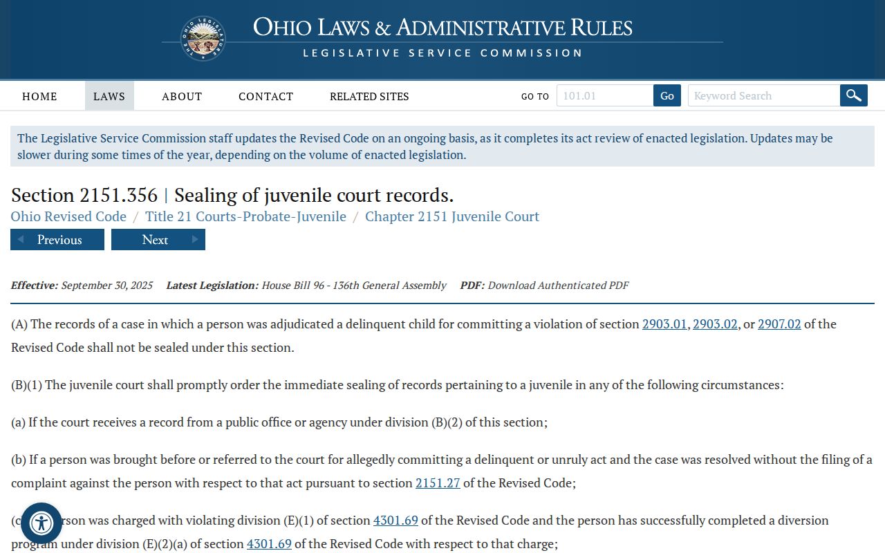 Trumbull traffic court records juvenile sealing law