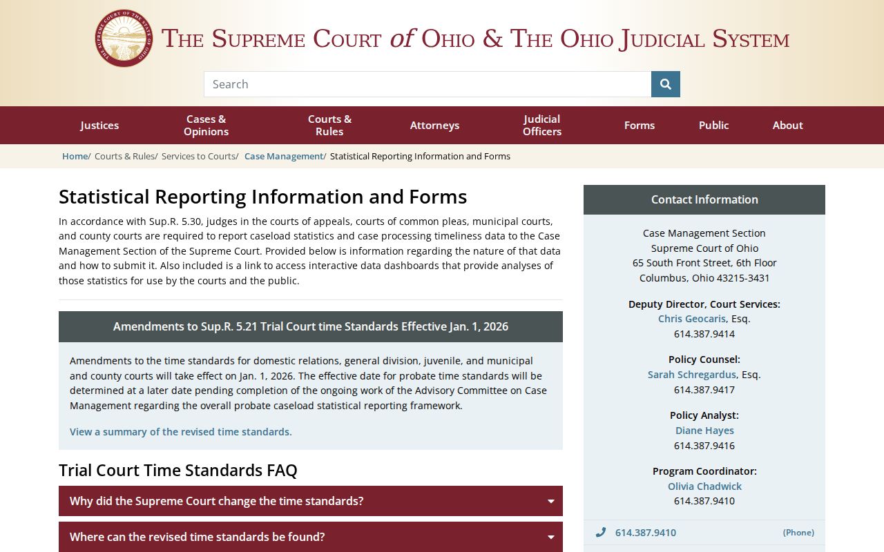 Warren court record context from Ohio court statistics methodology